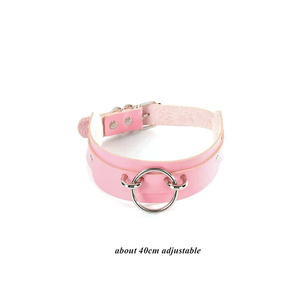 Pink Choker Cosplay Leder Collar Kawaii 8